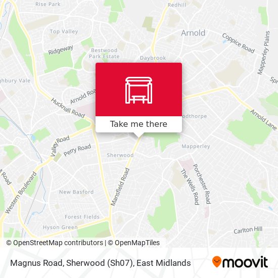 Magnus Road, Sherwood (Sh07) map