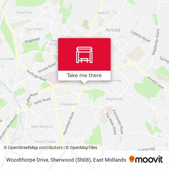 Woodthorpe Drive, Sherwood (Sh08) map