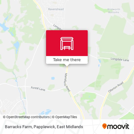 Barracks Farm, Papplewick map