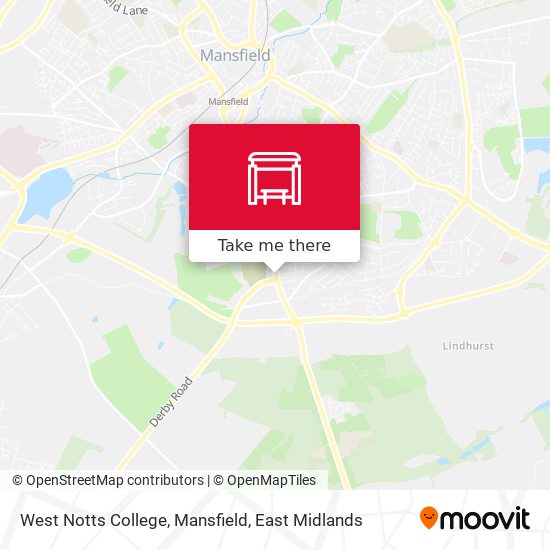 West Notts College, Mansfield map