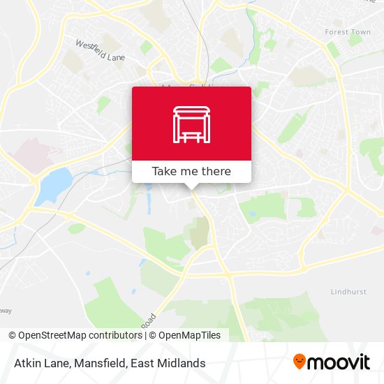 Atkin Lane, Mansfield map
