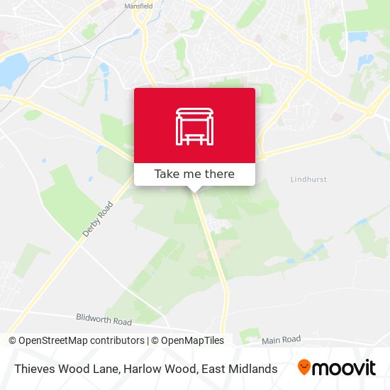 Thieves Wood Lane, Harlow Wood map