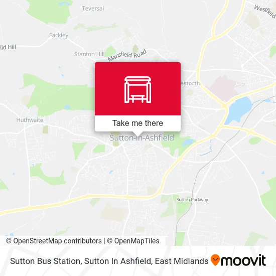 Sutton Bus Station, Sutton In Ashfield map