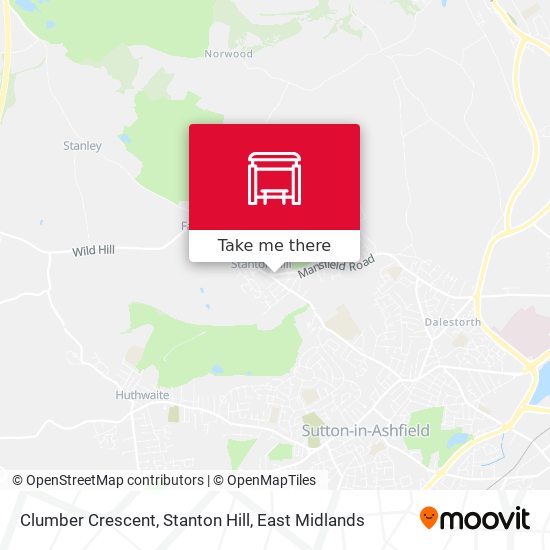 Clumber Crescent, Stanton Hill map