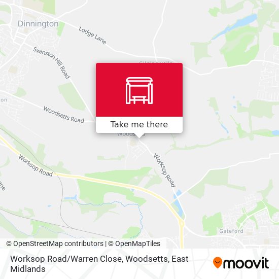 Worksop Road / Warren Close, Woodsetts map