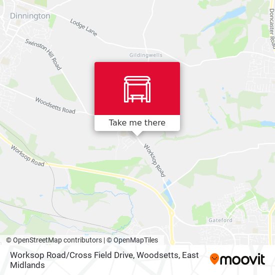 Worksop Road / Cross Field Drive, Woodsetts map