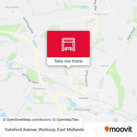 Gateford Avenue, Worksop map