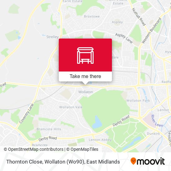 Thornton Close, Wollaton (Wo90) map