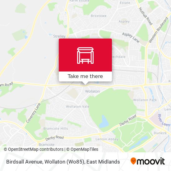 Birdsall Avenue, Wollaton (Wo85) map