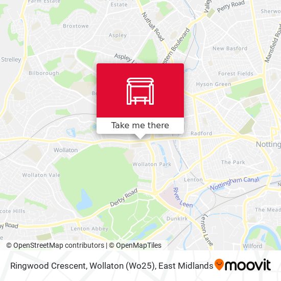 Ringwood Crescent, Wollaton (Wo25) map