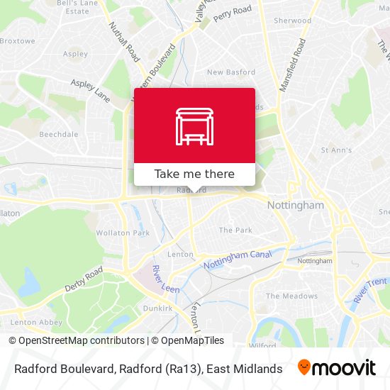 Radford Boulevard, Radford (Ra13) map