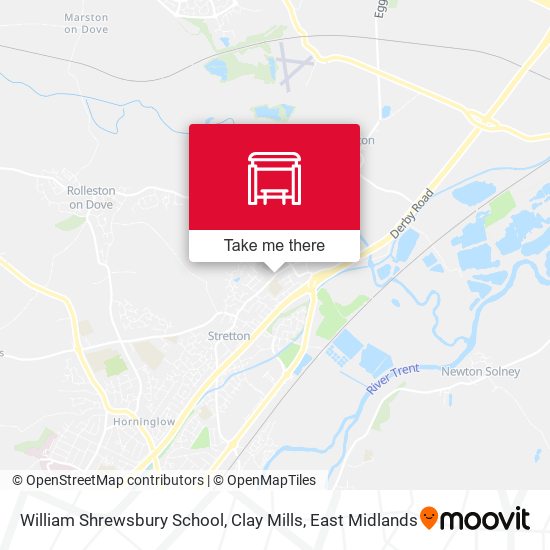 William Shrewsbury School, Clay Mills map