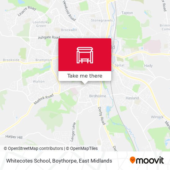 Whitecotes School, Boythorpe map