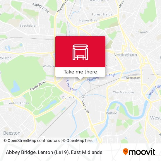 Abbey Bridge, Lenton (Le19) map