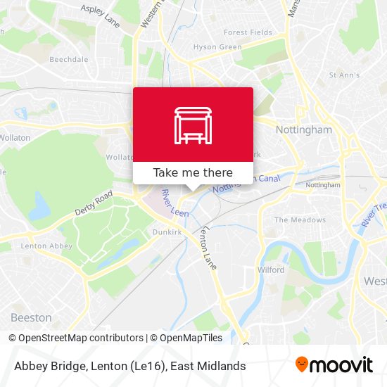 Abbey Bridge, Lenton (Le16) map