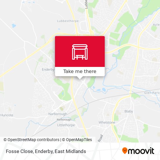 Fosse Close, Enderby map