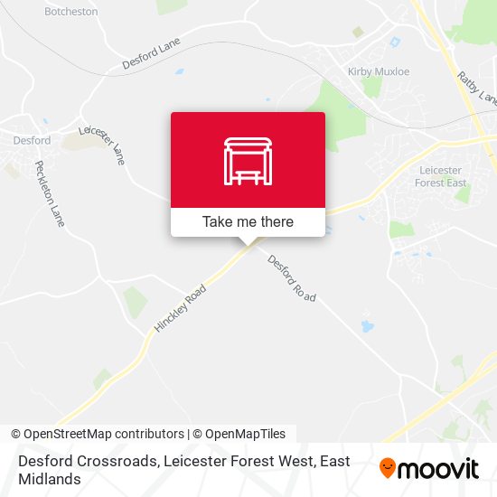 Desford Crossroads, Leicester Forest West map