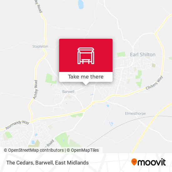 The Cedars, Barwell map