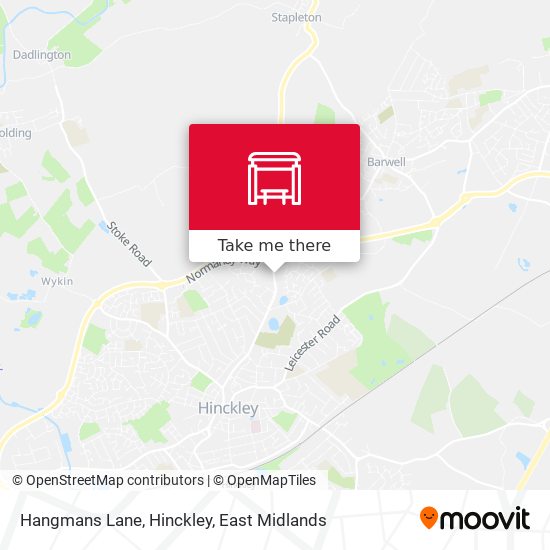 Hangmans Lane, Hinckley map