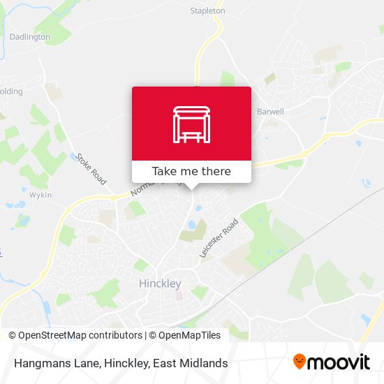 Hangmans Lane, Hinckley map
