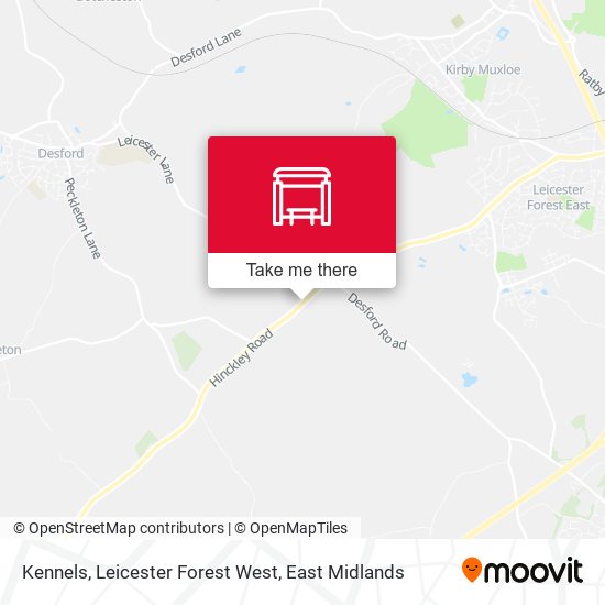 Kennels, Leicester Forest West map