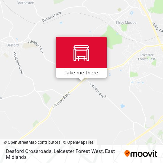 Desford Crossroads, Leicester Forest West map
