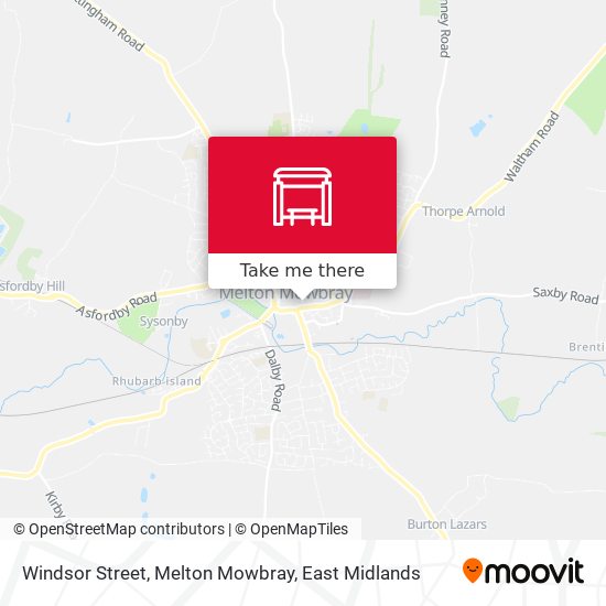 Windsor Street, Melton Mowbray map