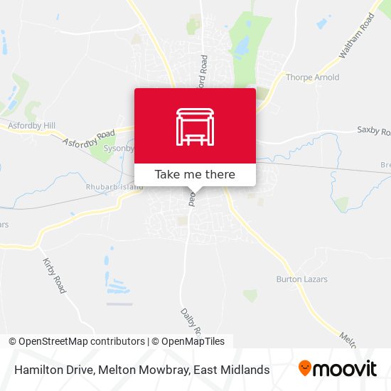 Hamilton Drive, Melton Mowbray map