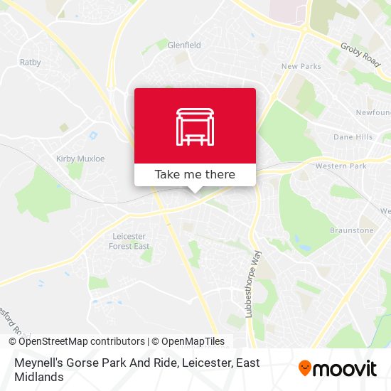 Meynell's Gorse Park And Ride, Leicester map
