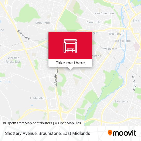 Shottery Avenue, Braunstone map