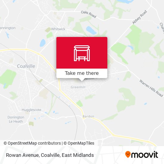 Rowan Avenue, Coalville map