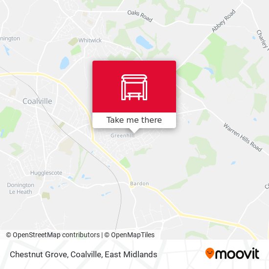 Chestnut Grove, Coalville map