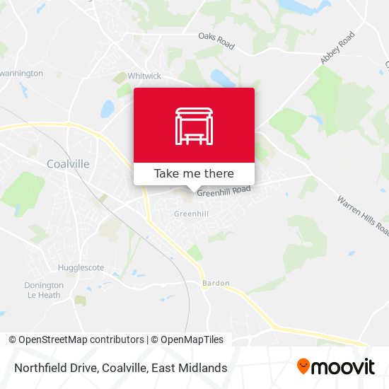 Northfield Drive, Coalville map