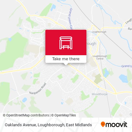 Oaklands Avenue, Loughborough map