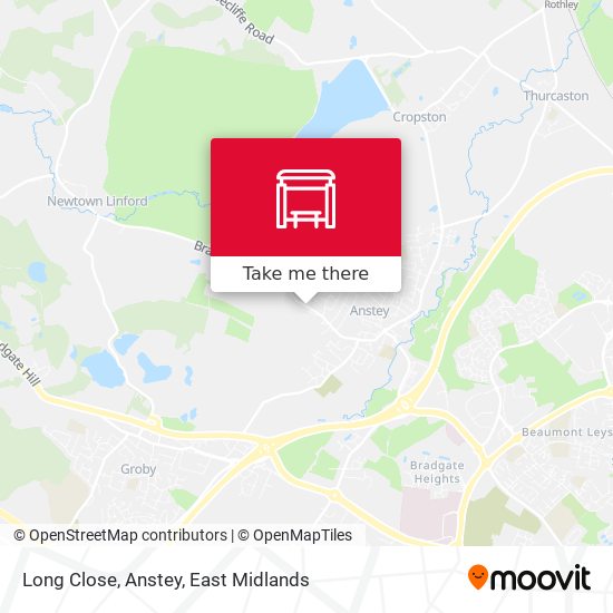 Long Close, Anstey map