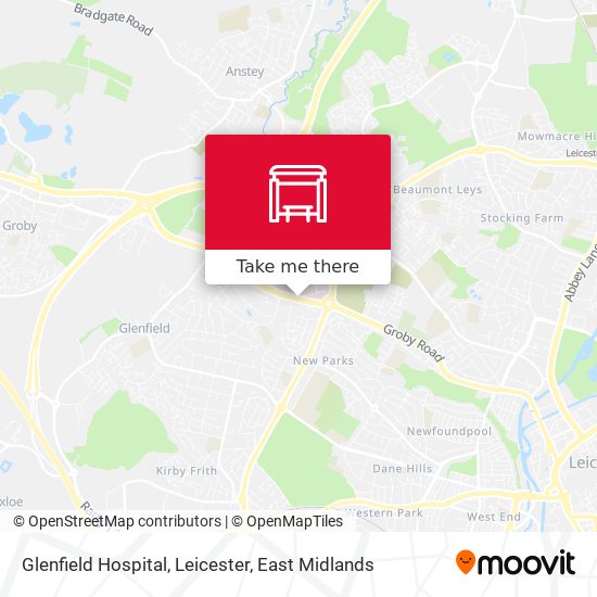 Glenfield Hospital, Leicester map