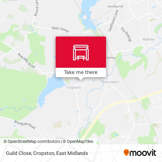 Guild Close, Cropston map