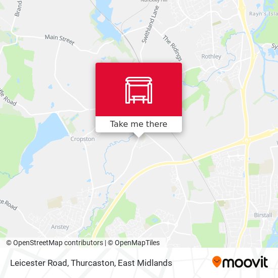 Leicester Road, Thurcaston map