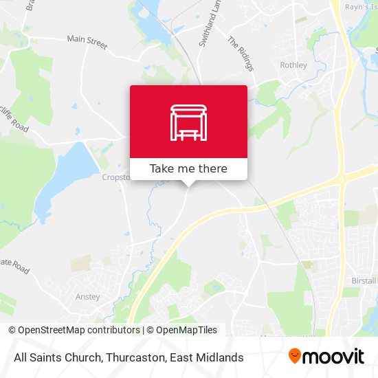 All Saints Church, Thurcaston map