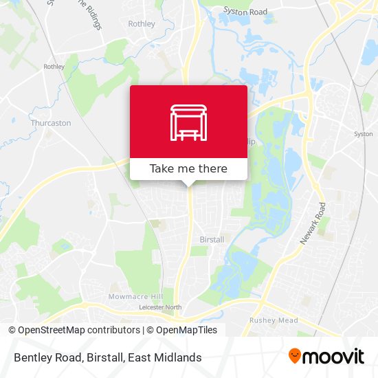 Bentley Road, Birstall map