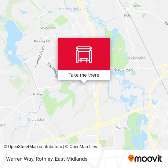 Warren Way, Rothley map