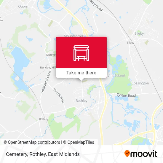 Cemetery, Rothley map