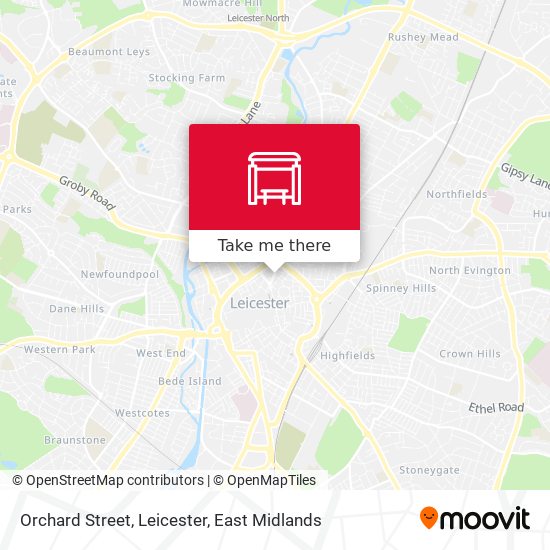 Orchard Street, Leicester map