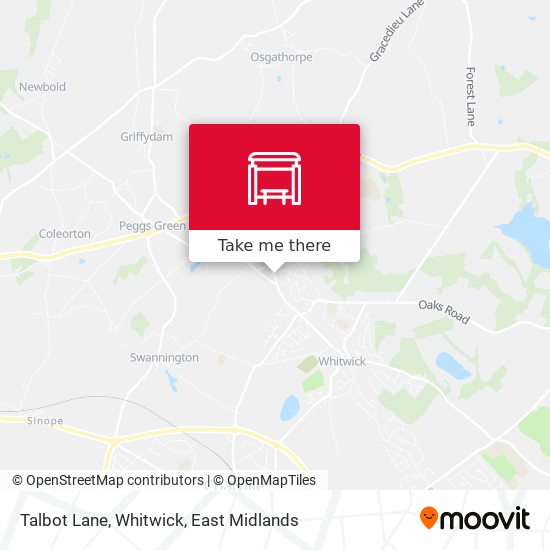 Talbot Lane, Whitwick map