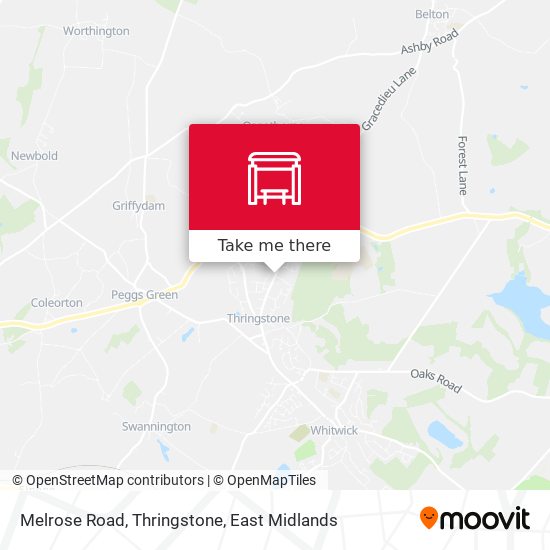 Melrose Road, Thringstone map