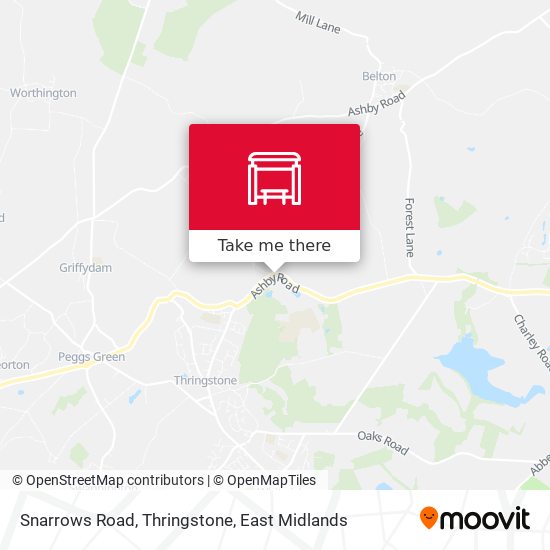 Snarrows Road, Thringstone map