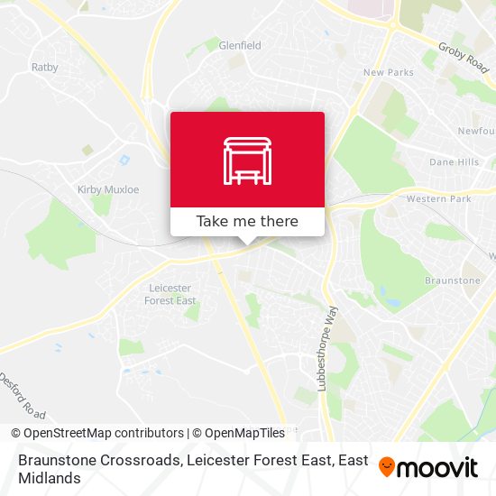 Braunstone Crossroads, Leicester Forest East map