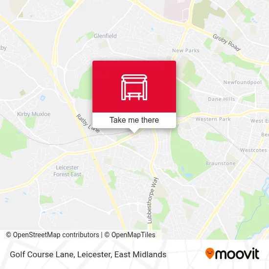Golf Course Lane, Leicester map
