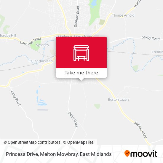 Princess Drive, Melton Mowbray map