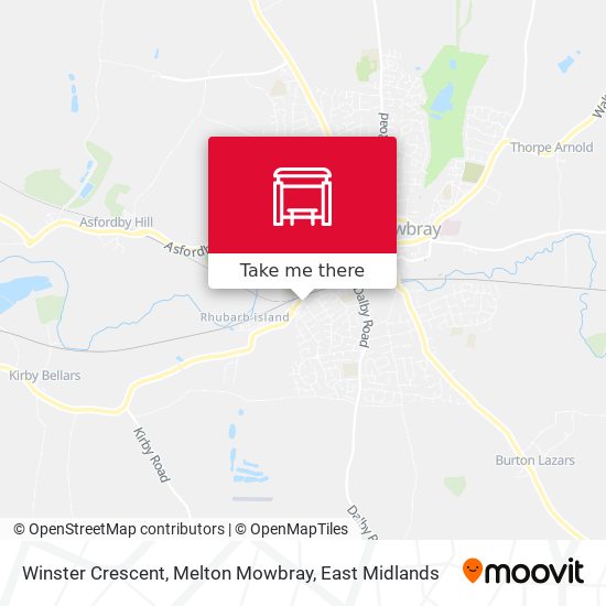 Winster Crescent, Melton Mowbray map